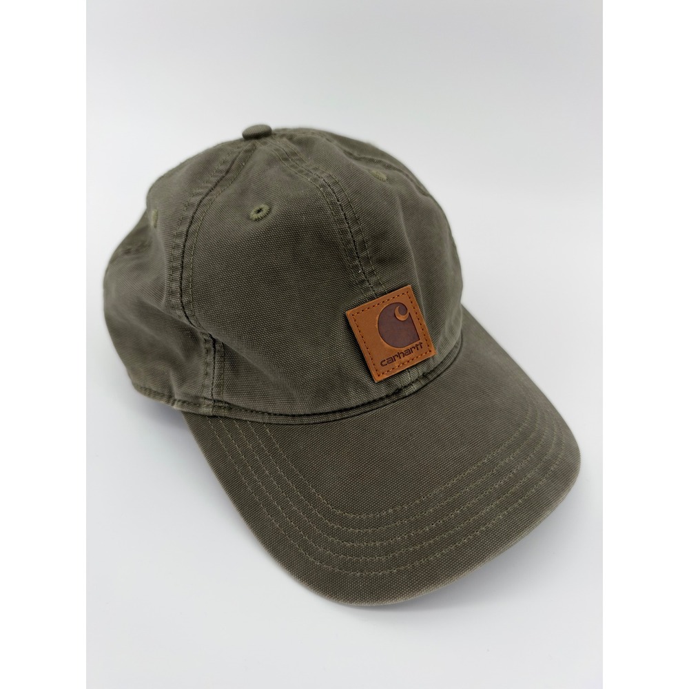 Carhartt Canvas Baseball Hat Olive Green Logo Patch Adjustable Cap Gorp Utility